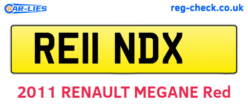 RE11NDX are the vehicle registration plates.