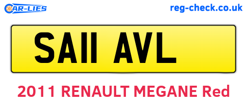 SA11AVL are the vehicle registration plates.