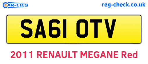 SA61OTV are the vehicle registration plates.