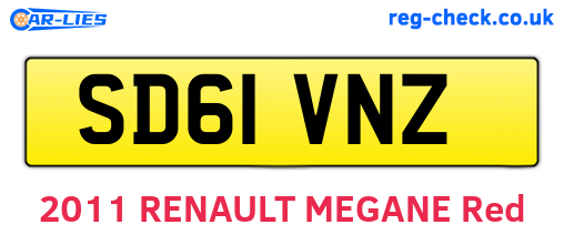 SD61VNZ are the vehicle registration plates.