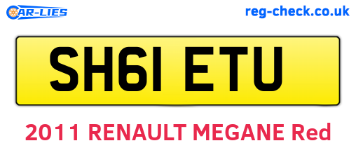 SH61ETU are the vehicle registration plates.