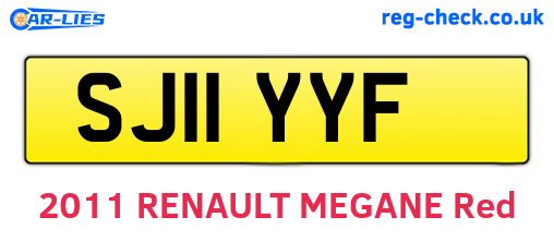 SJ11YYF are the vehicle registration plates.