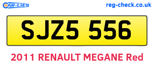SJZ5556 are the vehicle registration plates.