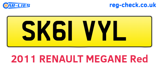 SK61VYL are the vehicle registration plates.