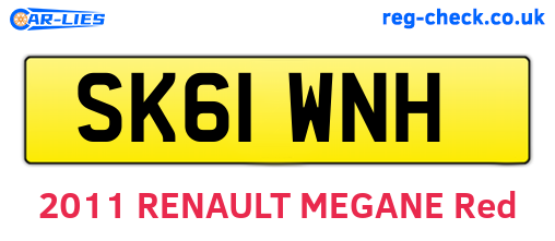 SK61WNH are the vehicle registration plates.