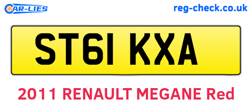 ST61KXA are the vehicle registration plates.