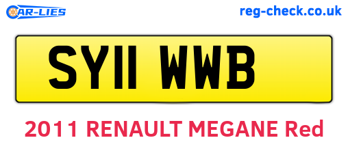 SY11WWB are the vehicle registration plates.