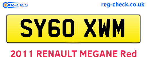 SY60XWM are the vehicle registration plates.