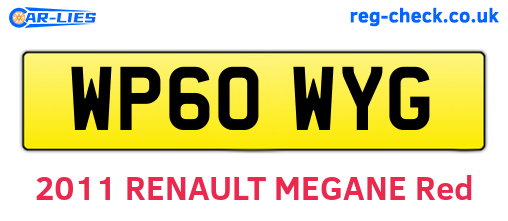 WP60WYG are the vehicle registration plates.