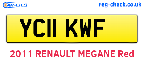 YC11KWF are the vehicle registration plates.