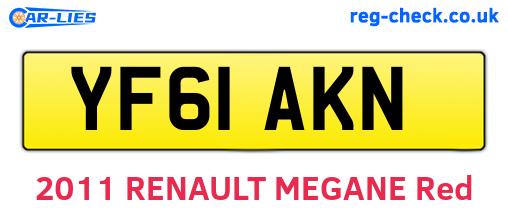 YF61AKN are the vehicle registration plates.