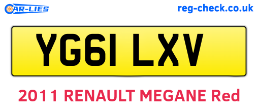 YG61LXV are the vehicle registration plates.