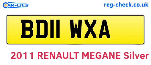 BD11WXA are the vehicle registration plates.