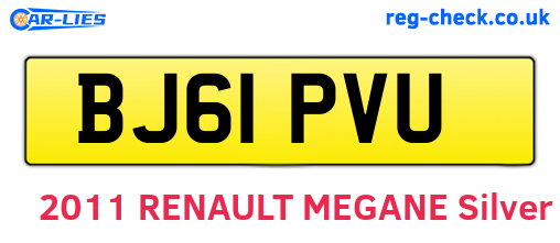 BJ61PVU are the vehicle registration plates.