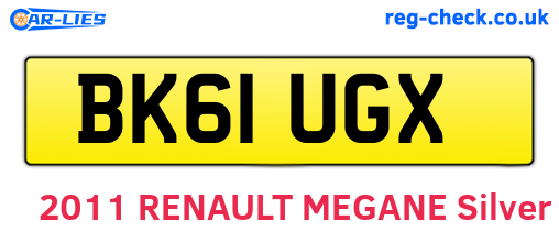 BK61UGX are the vehicle registration plates.