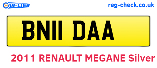 BN11DAA are the vehicle registration plates.