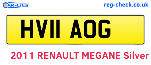 HV11AOG are the vehicle registration plates.