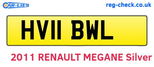 HV11BWL are the vehicle registration plates.