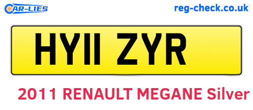 HY11ZYR are the vehicle registration plates.