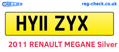 HY11ZYX are the vehicle registration plates.