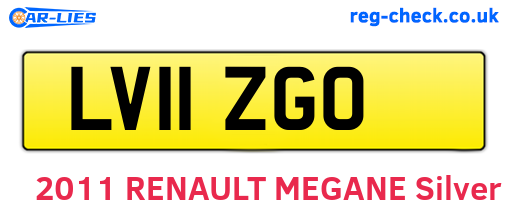 LV11ZGO are the vehicle registration plates.