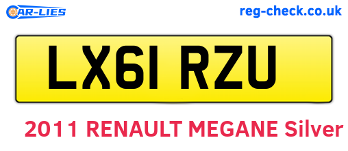 LX61RZU are the vehicle registration plates.