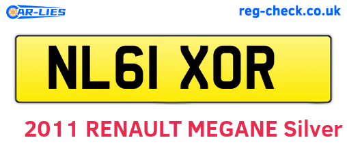 NL61XOR are the vehicle registration plates.