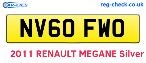 NV60FWO are the vehicle registration plates.