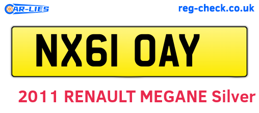 NX61OAY are the vehicle registration plates.