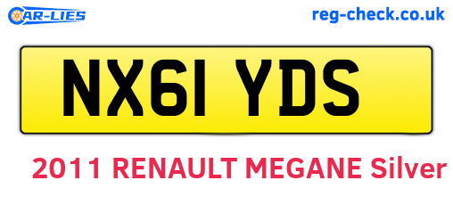 NX61YDS are the vehicle registration plates.
