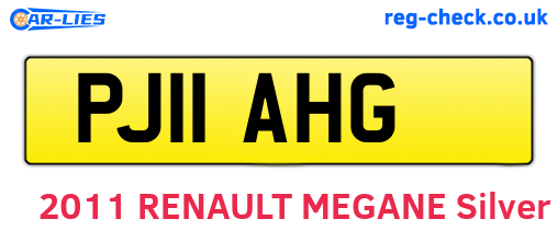 PJ11AHG are the vehicle registration plates.