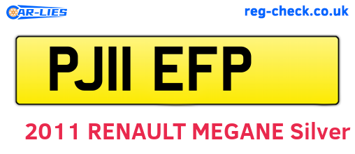 PJ11EFP are the vehicle registration plates.