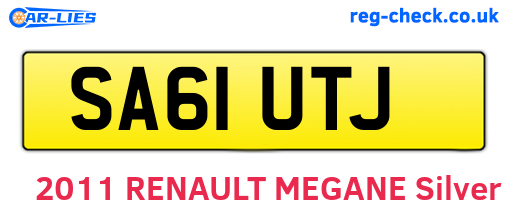 SA61UTJ are the vehicle registration plates.