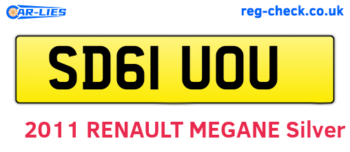 SD61UOU are the vehicle registration plates.