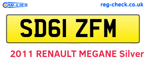 SD61ZFM are the vehicle registration plates.