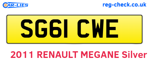 SG61CWE are the vehicle registration plates.