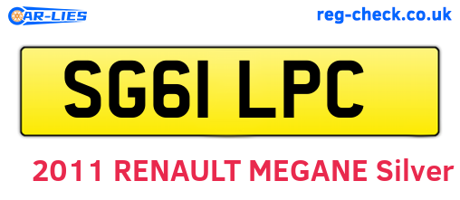 SG61LPC are the vehicle registration plates.