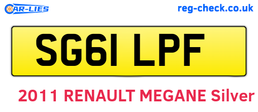 SG61LPF are the vehicle registration plates.