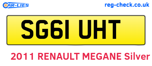 SG61UHT are the vehicle registration plates.