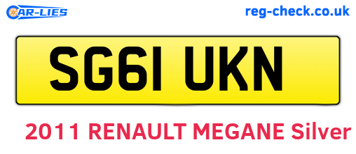 SG61UKN are the vehicle registration plates.