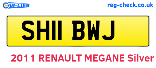 SH11BWJ are the vehicle registration plates.