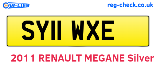SY11WXE are the vehicle registration plates.