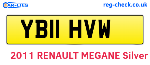 YB11HVW are the vehicle registration plates.