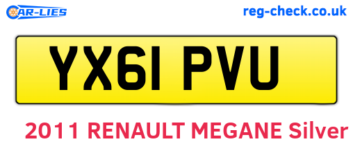 YX61PVU are the vehicle registration plates.