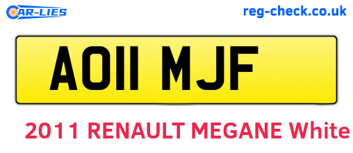 AO11MJF are the vehicle registration plates.