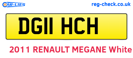 DG11HCH are the vehicle registration plates.