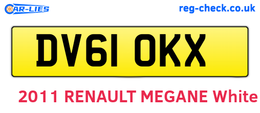 DV61OKX are the vehicle registration plates.