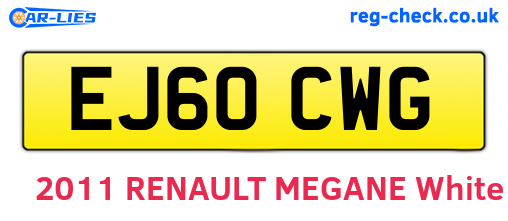 EJ60CWG are the vehicle registration plates.