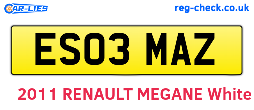 ES03MAZ are the vehicle registration plates.