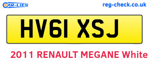 HV61XSJ are the vehicle registration plates.